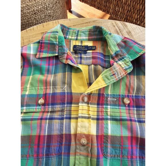 Polo Ralph Lauren Custom Fit Plaid Women’s Size S Button Up Preppy Picnic - Picture 5 of 8